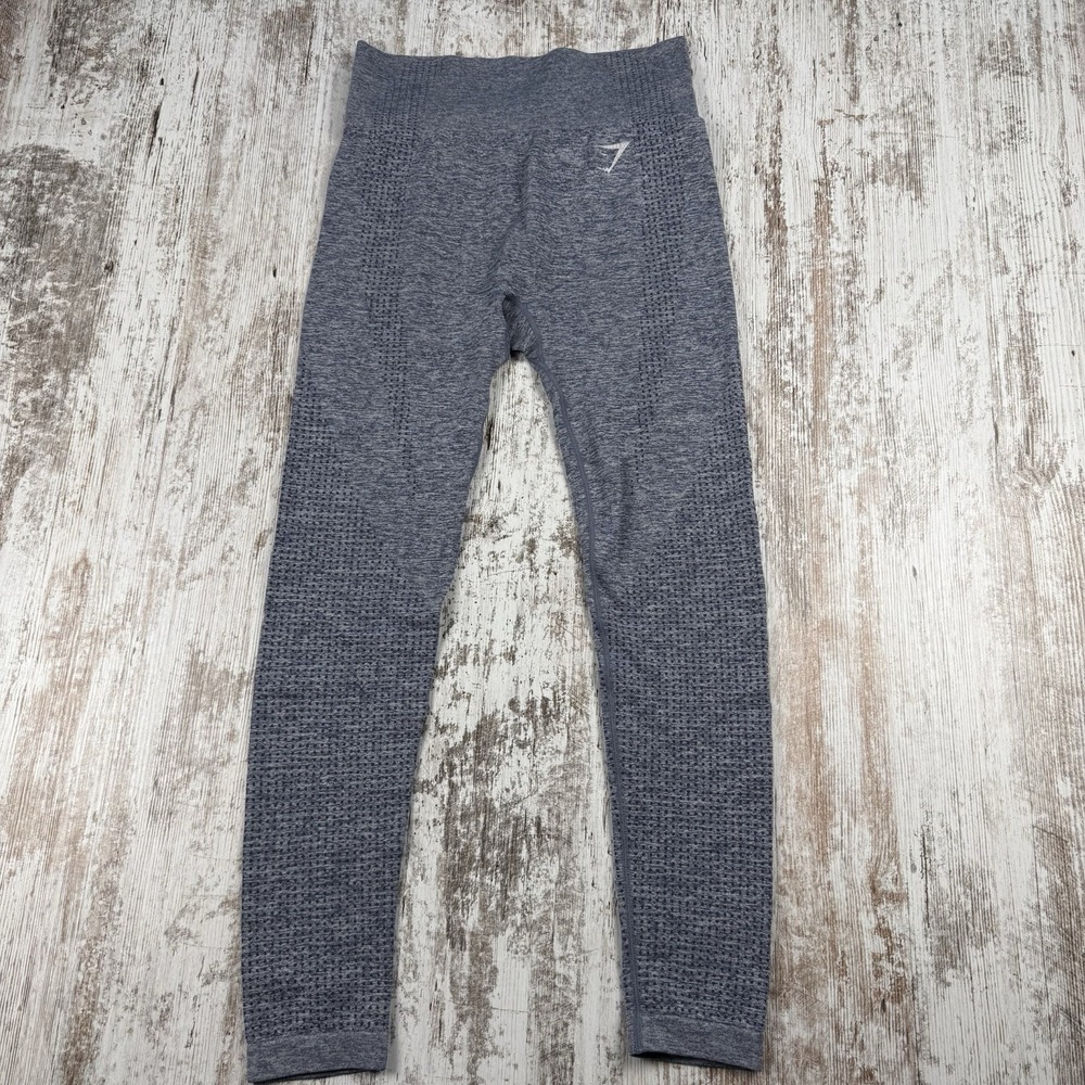 Gymshark Vital Seamless Leggings Sz S Stretch Gym Gray Logo
